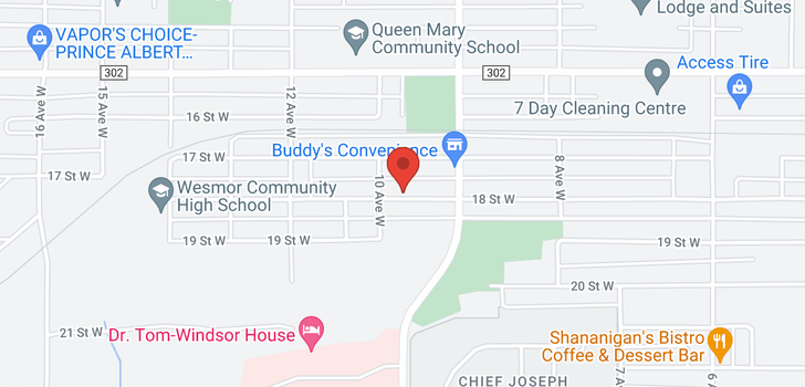 map of 958 18th ST W